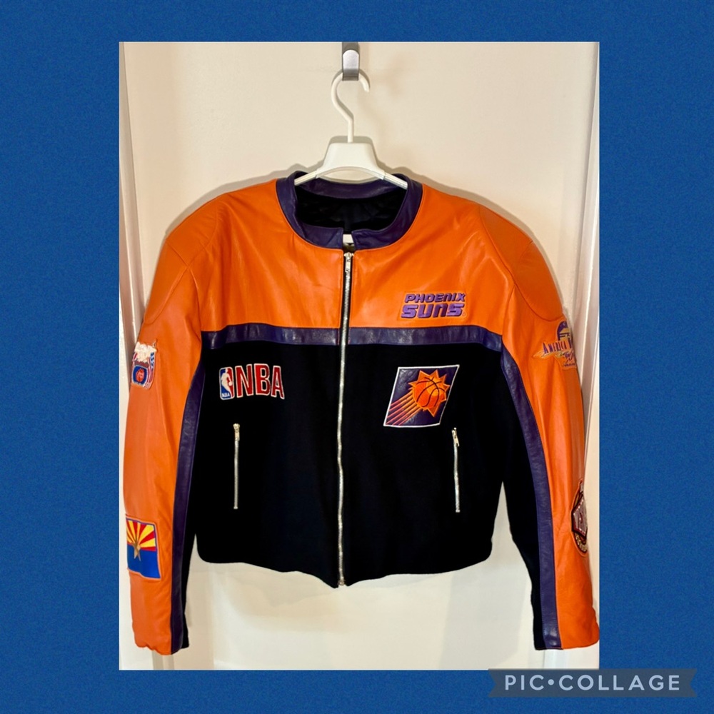 Iconic Jeff Hamilton Phoenix Suns NBA Leather Motorcycle Jacket